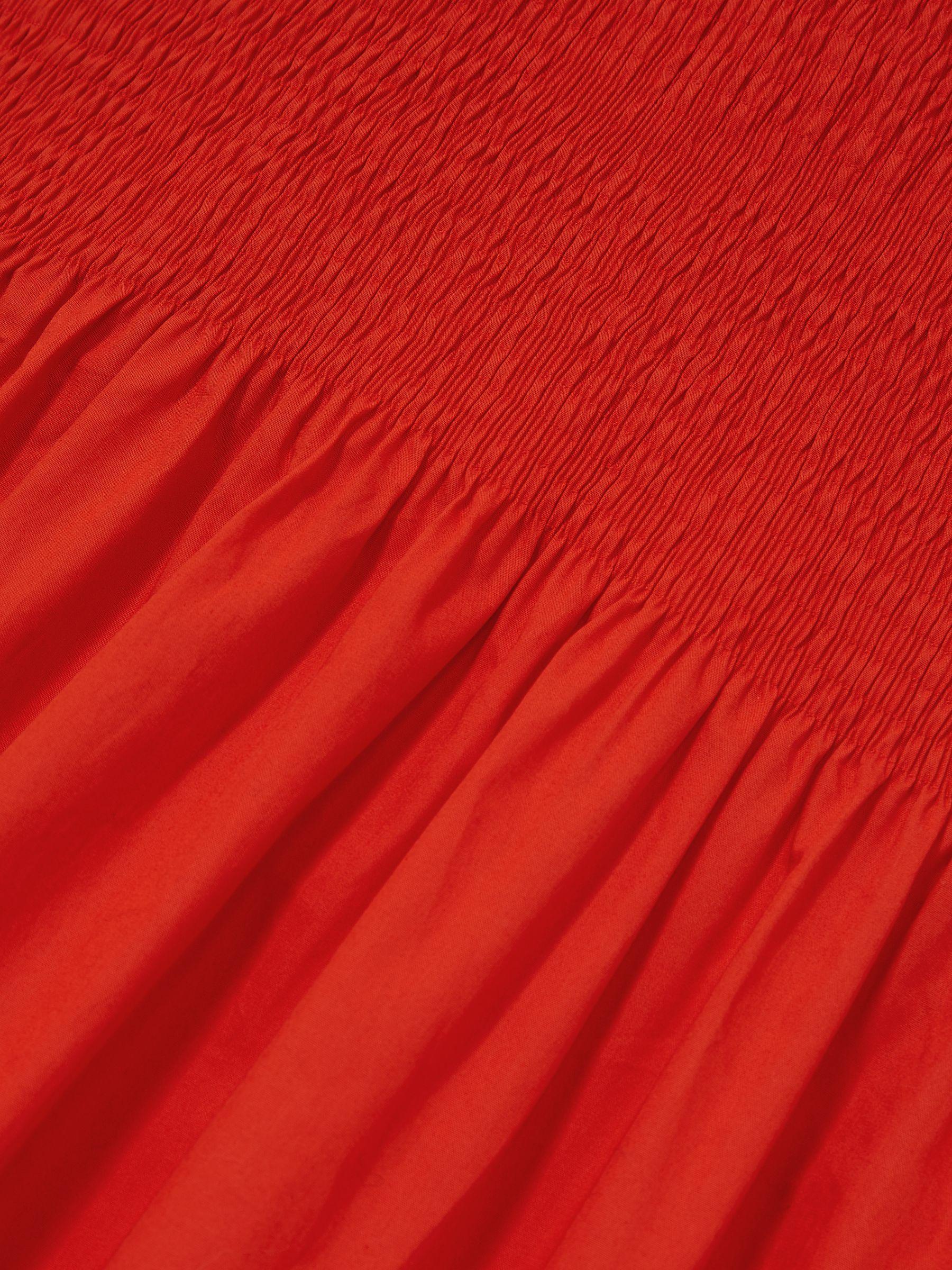 Poplin Belted Split Midi Dress in Ivory Product Image