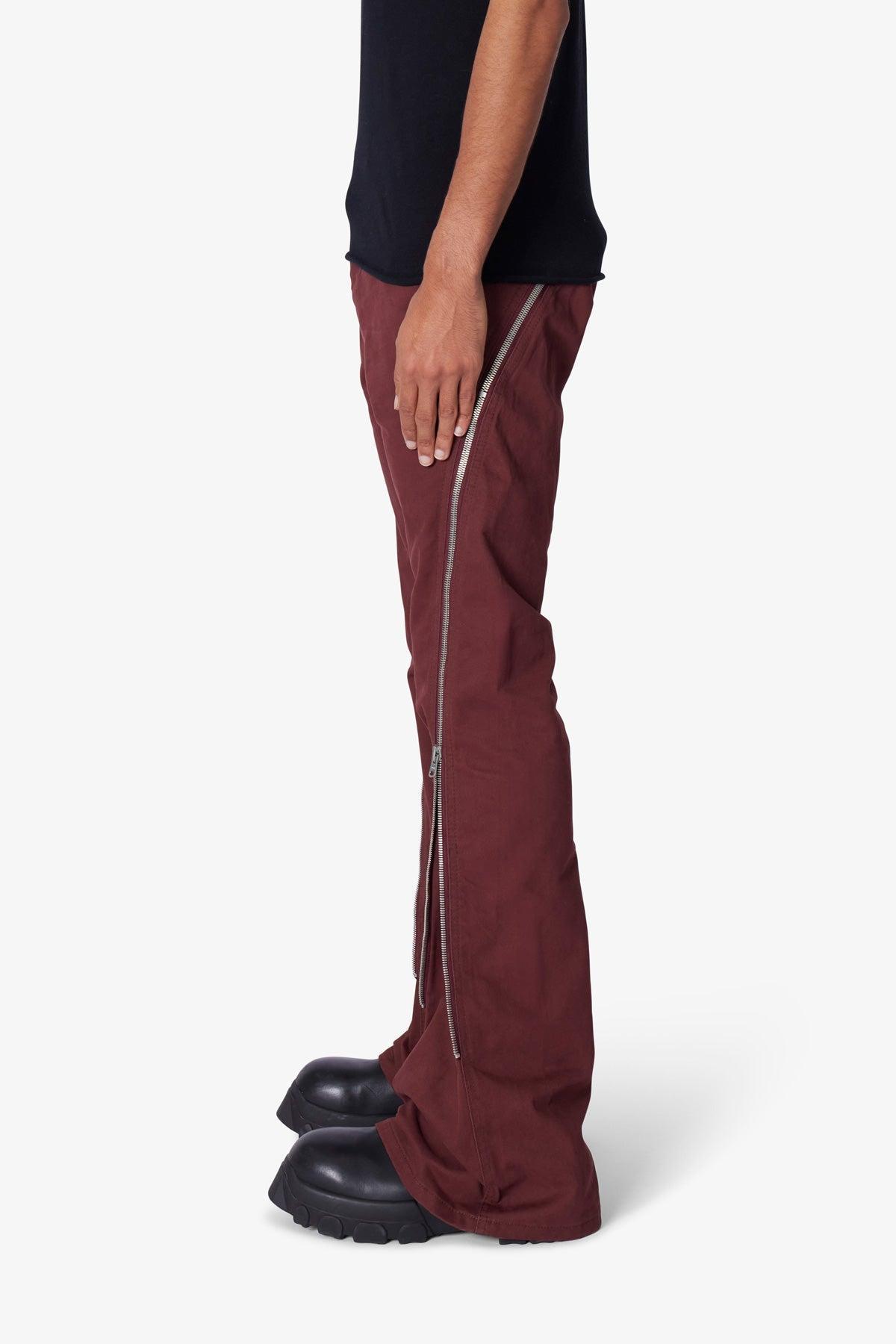 D519 Zipper Flare Denim - Red Product Image