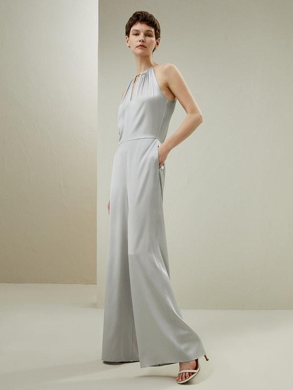 Halter Neck Wide Leg Jumpsuit Product Image