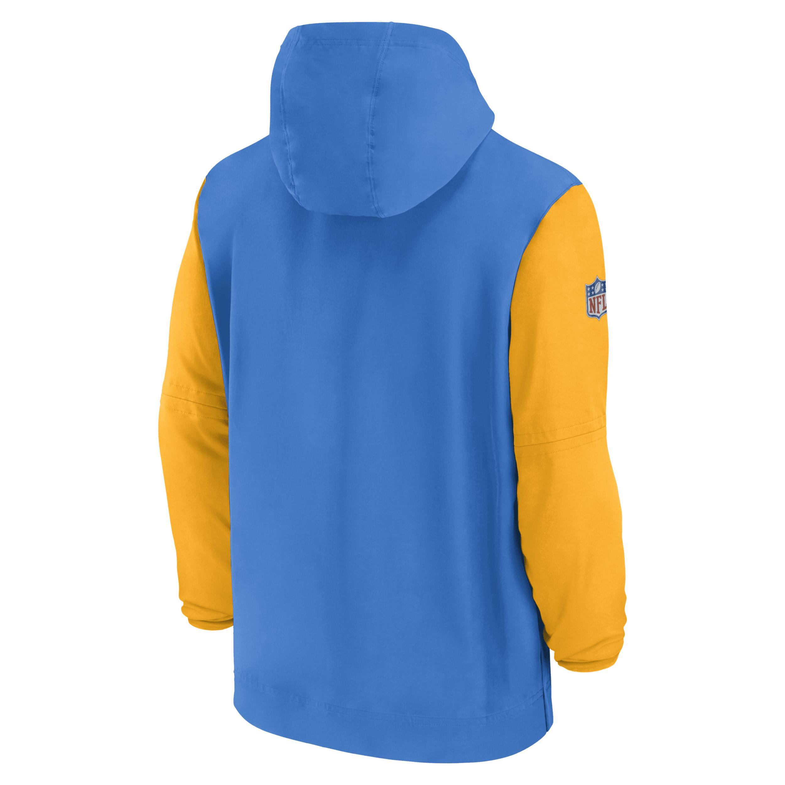 Los Angeles Chargers Sideline Pre-Game Player Nike Mens NFL 1/2-Zip Hooded Jacket | 02EZ925Z97-50K Product Image