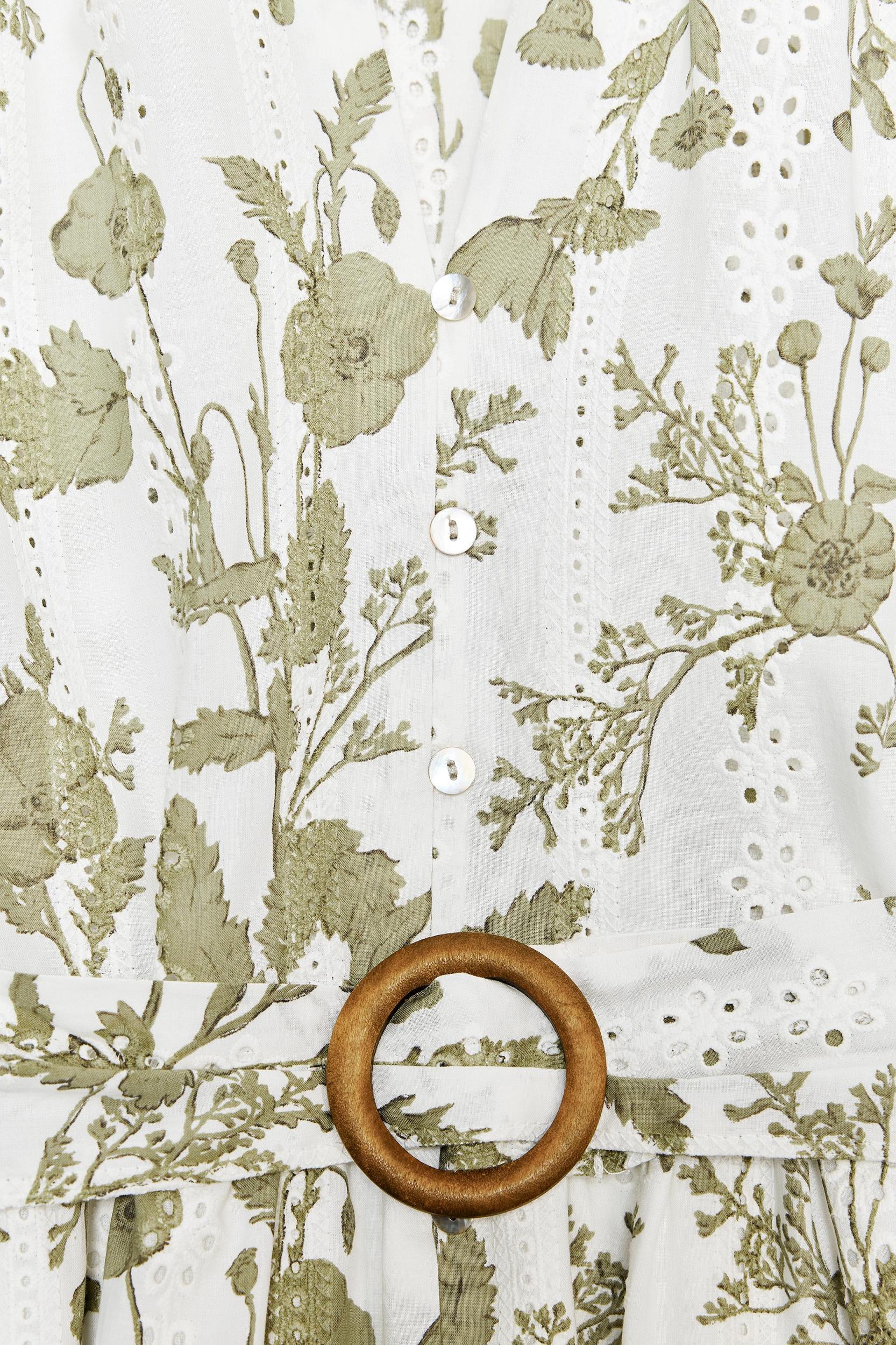 PRINTED MINI DRESS WITH OPENWORK EMBROIDERY Product Image