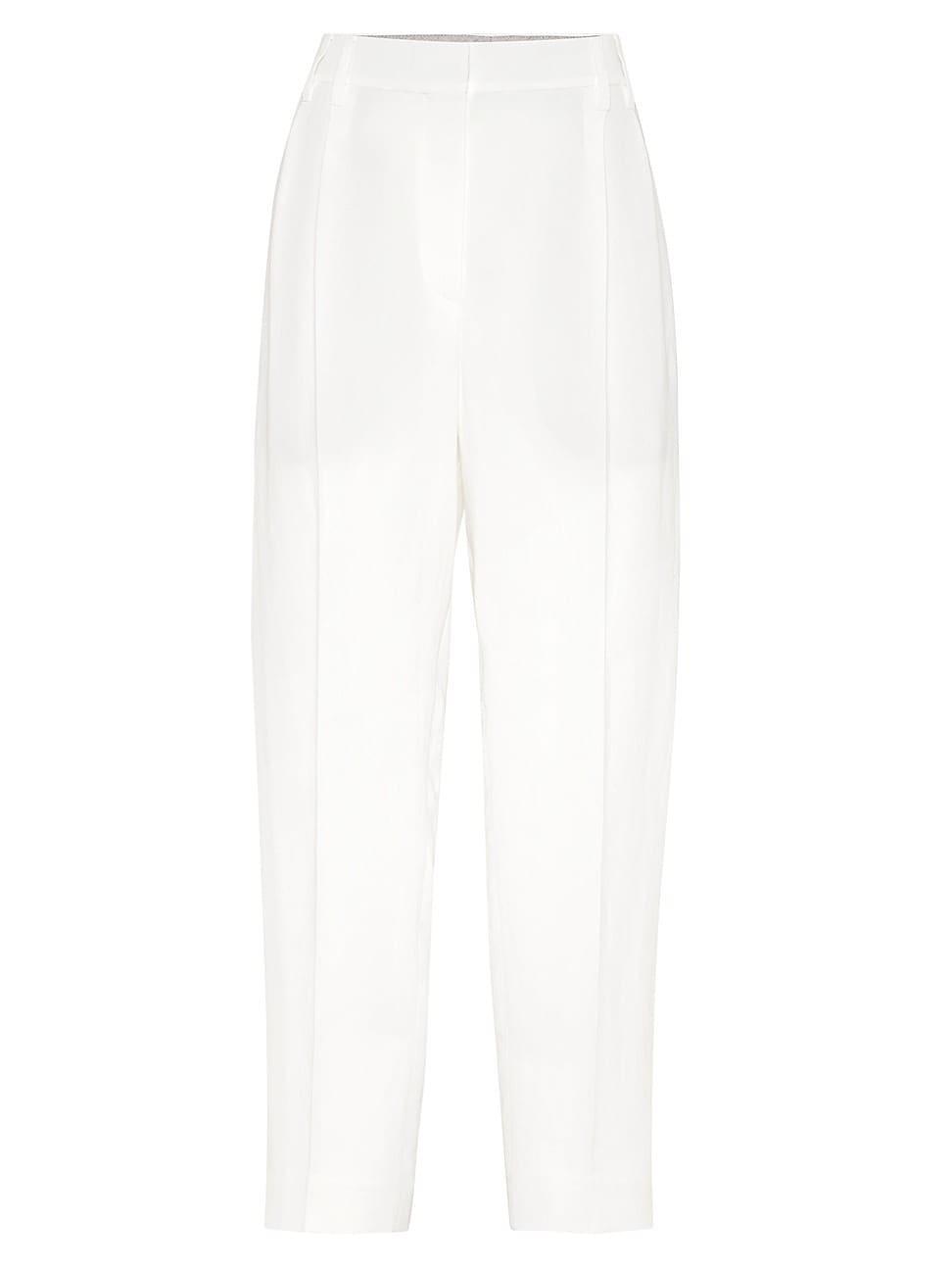 Womens Viscose and Linen Fluid Twill Slouchy Trousers Product Image