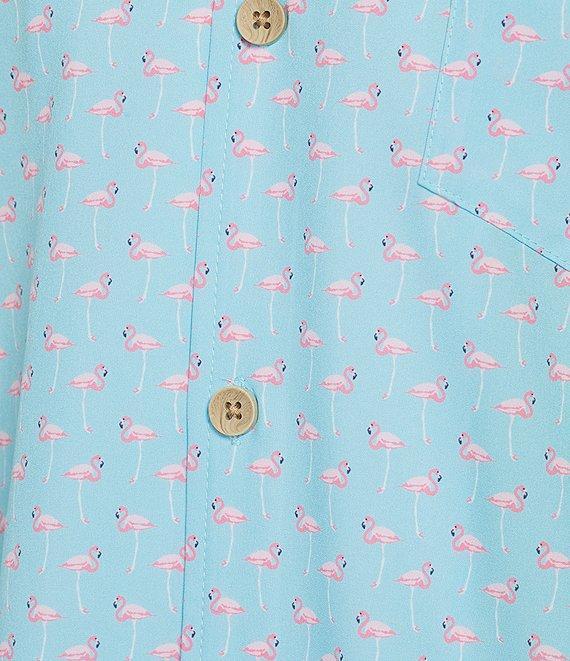 Caribbean Mini Flamingo Teal Cabana Woven Top Product Image