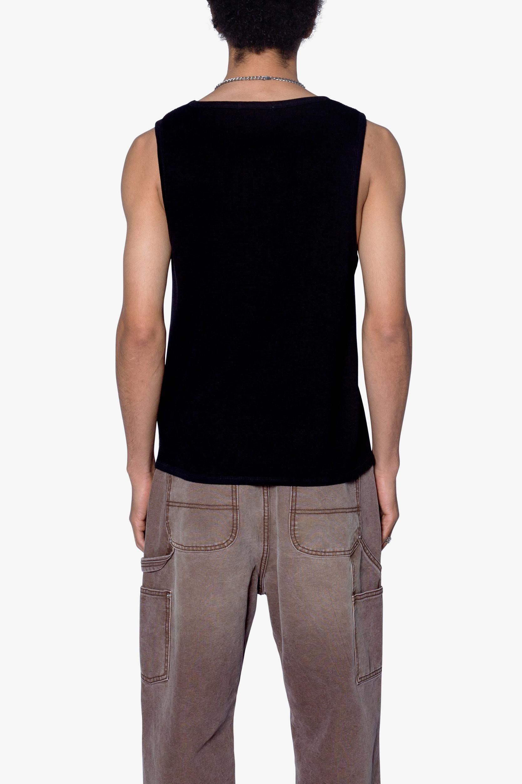 Waffle Knit Tank - Black Product Image