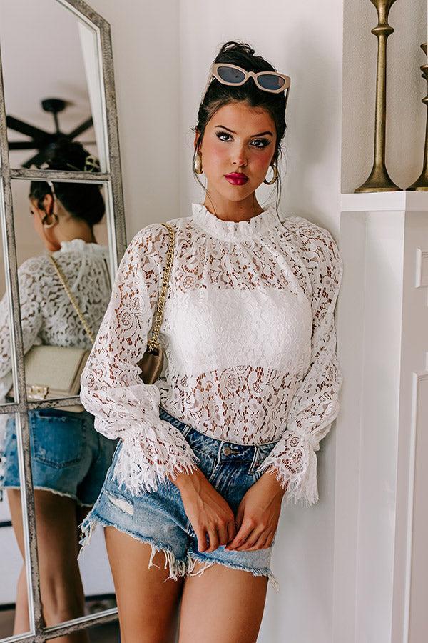 Lovestruck Babe Lace Top in Ivory Product Image