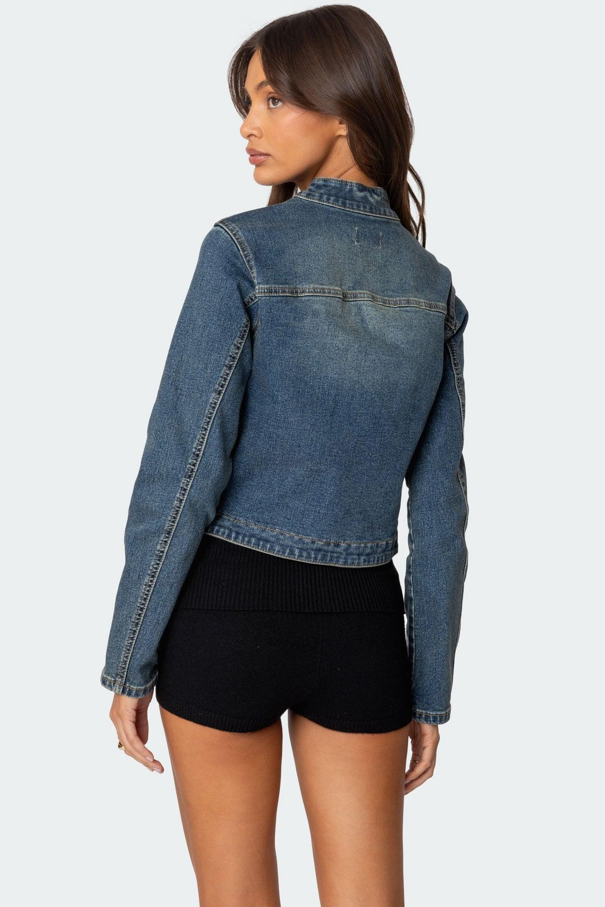 Double Buckle Denim Jacket Product Image