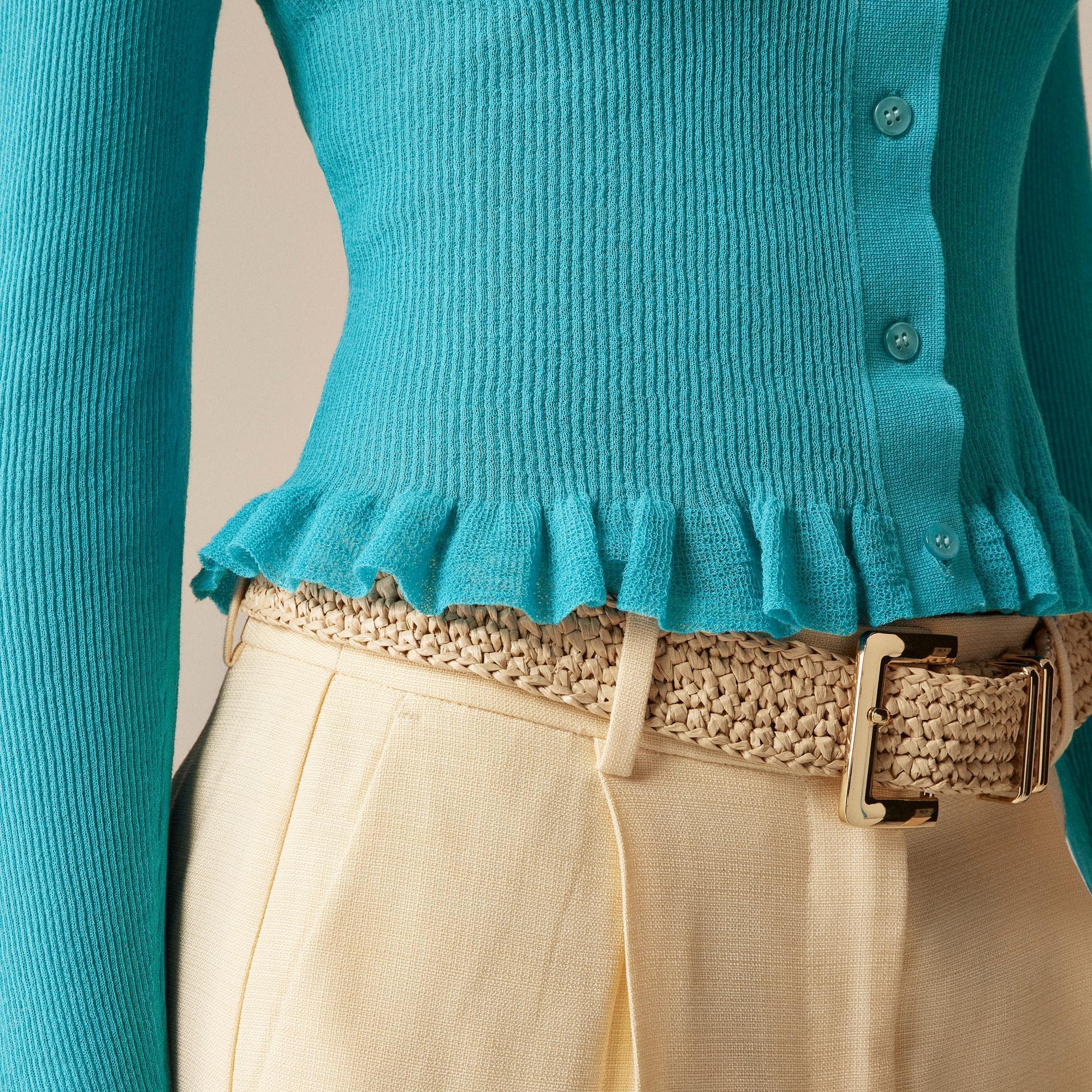 Ruffle-trim cotton gauze cardigan Product Image