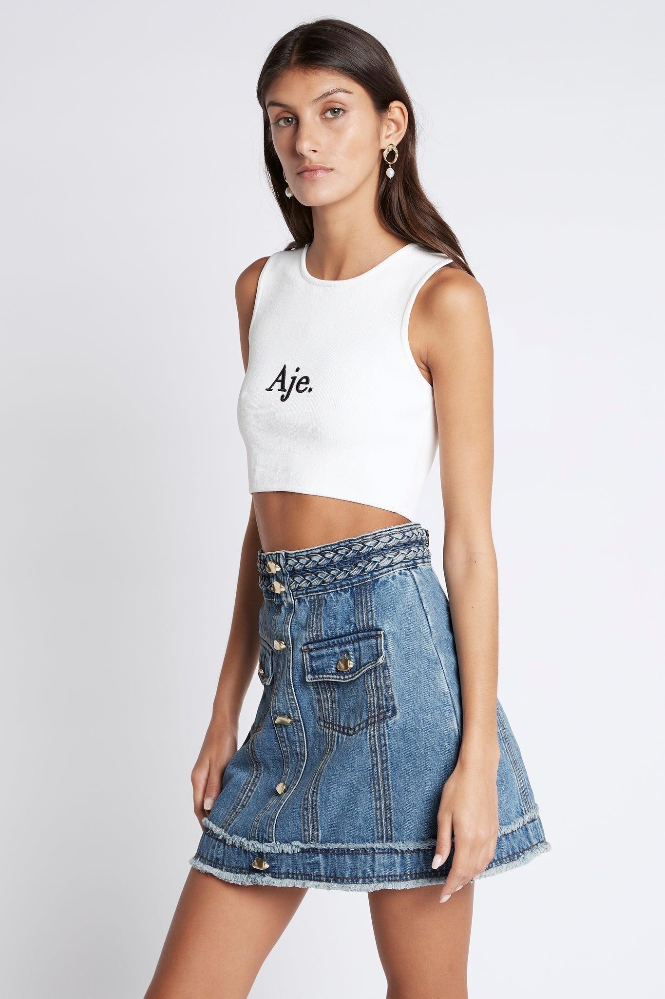 Bardot Knit Logo Cropped Tank Product Image