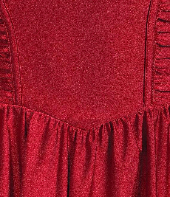 Honey and Rosie Sleeveless Shirred Mid-Riff A-Line Dress Product Image