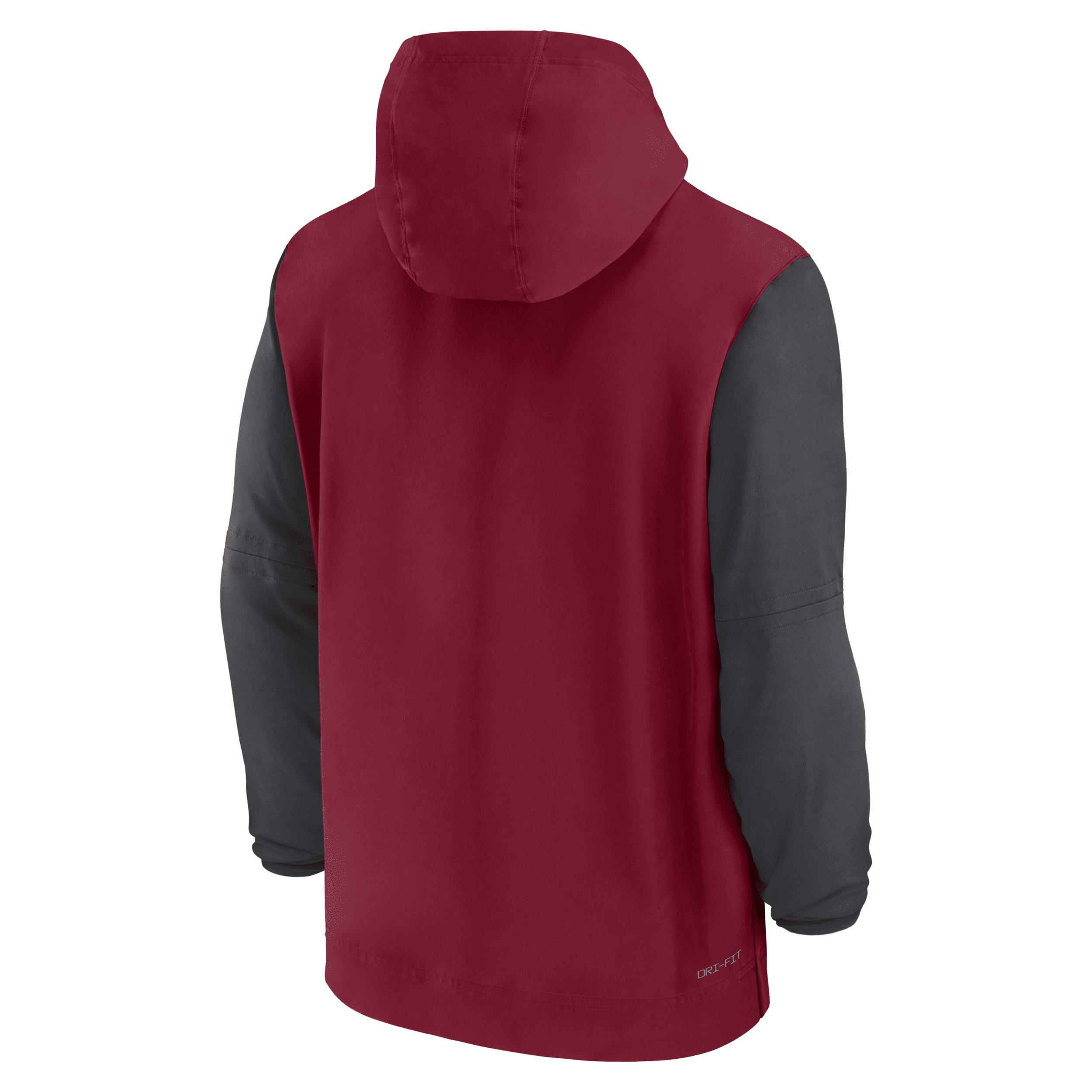Men's Oklahoma Sooners Sideline Pre-Game Player Jordan College 1/2-Zip Hooded Jacket Product Image