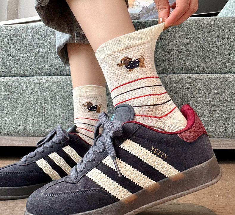 Set of 4 Pairs: Patterned Short Socks Product Image