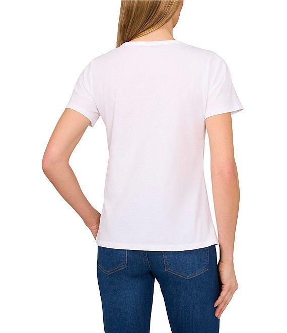 CeCe Knit Crew Neck Short Sleeve Graphic Tee Product Image