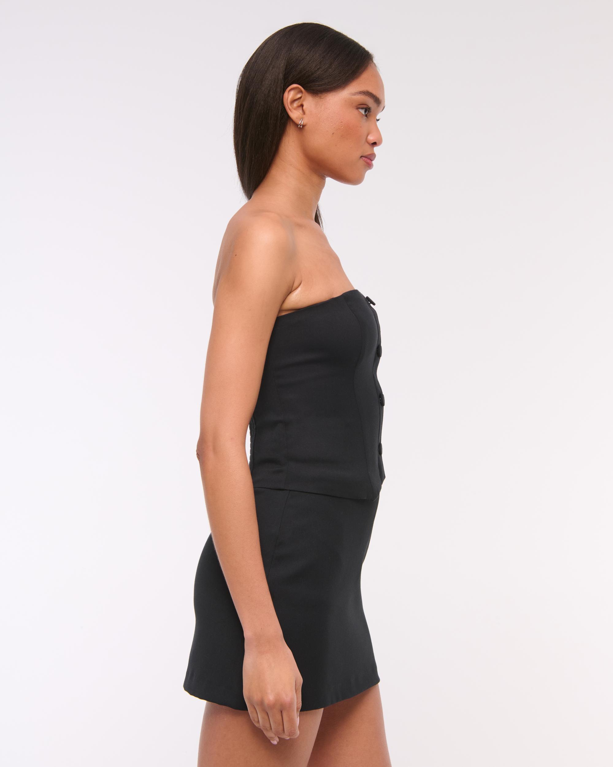 Strapless Cropped Tailored Vest Product Image