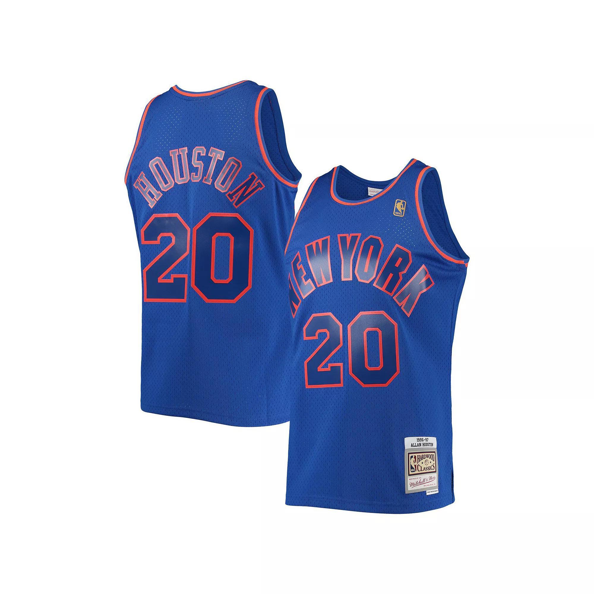 Men's Mitchell & Ness Allan Houston Blue New York Knicks 1996-97 Throwback Dark Swingman Jersey, Size: Small Product Image