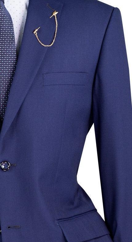 Nola Collection - Patriot Blue Regular Fit 2 Piece Suit Flat Front Pants with 2″ Elastic Waistband Product Image