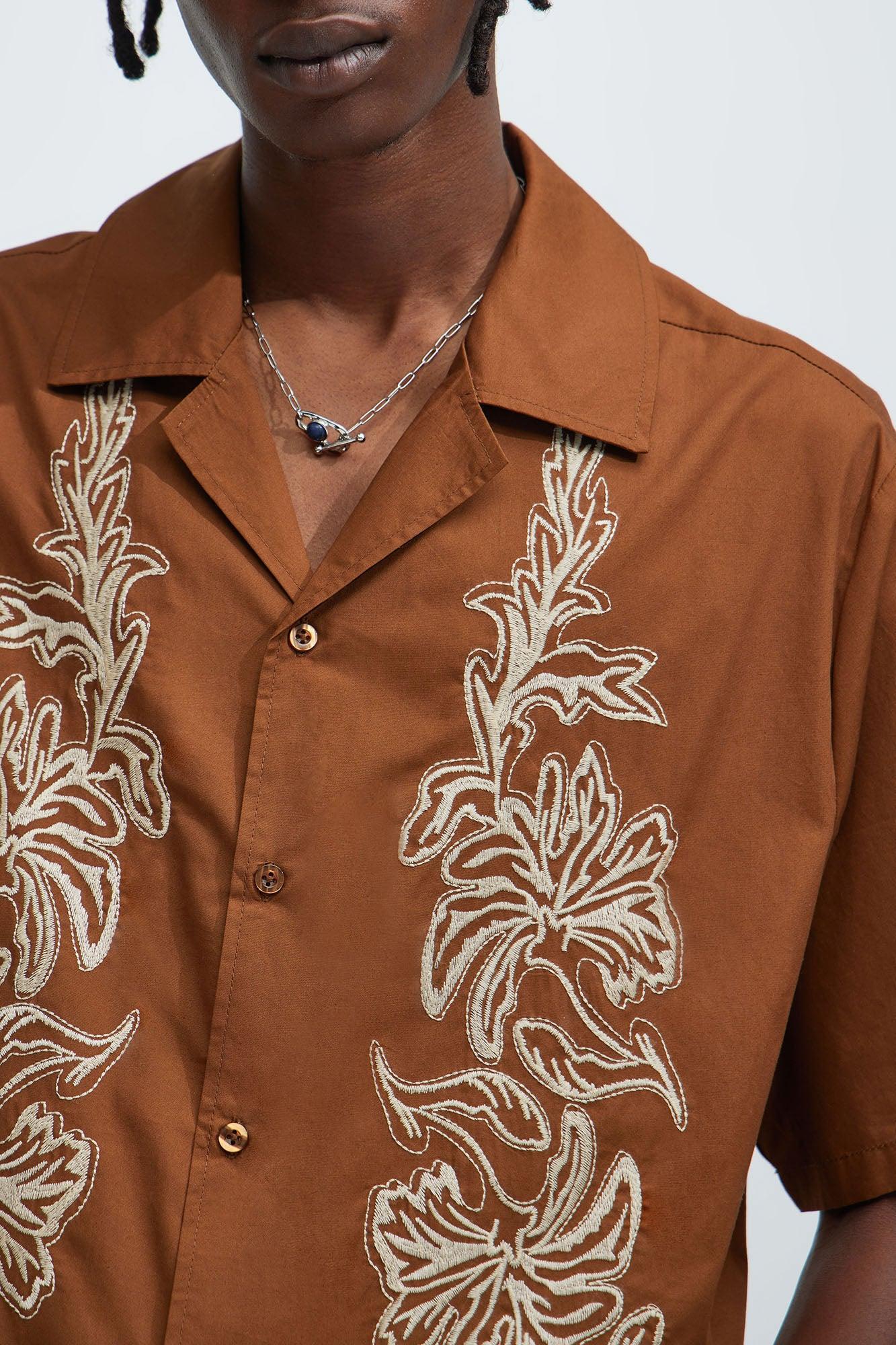 Deering Embroidery Shirt - Brown Product Image