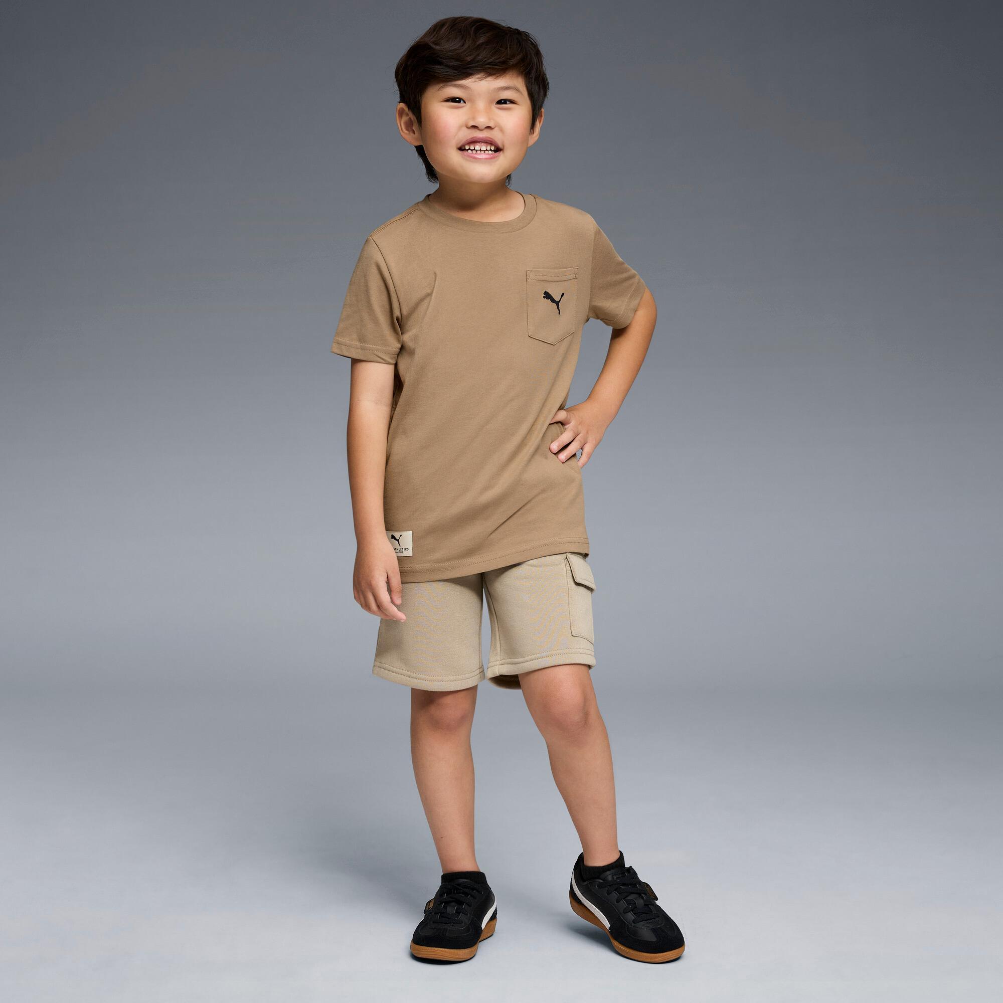 PUMA Basic Essentials Little Kids' Fleece Cargo Shorts Product Image