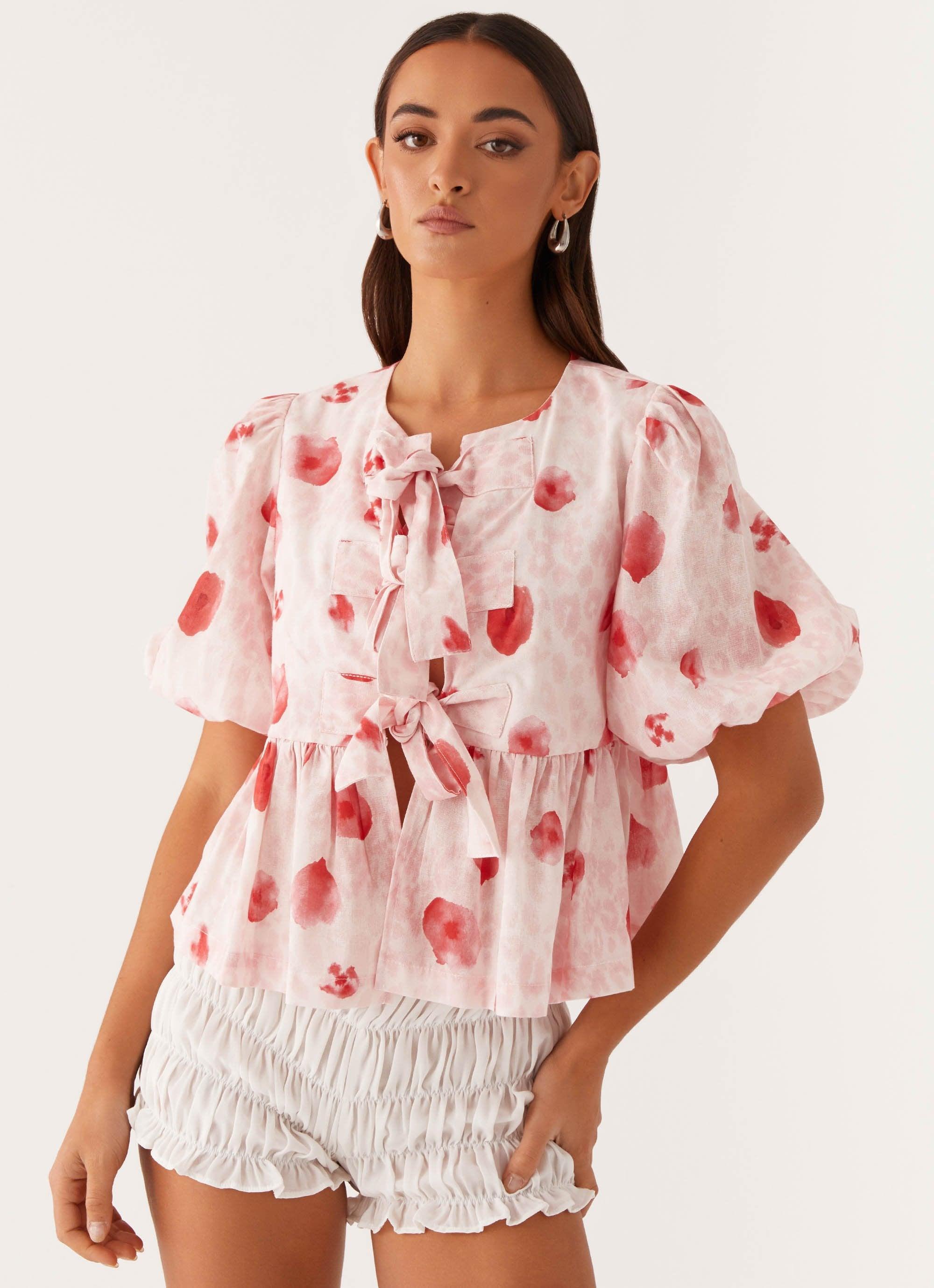 Western Wind Tie Top - Rose Leopard Product Image