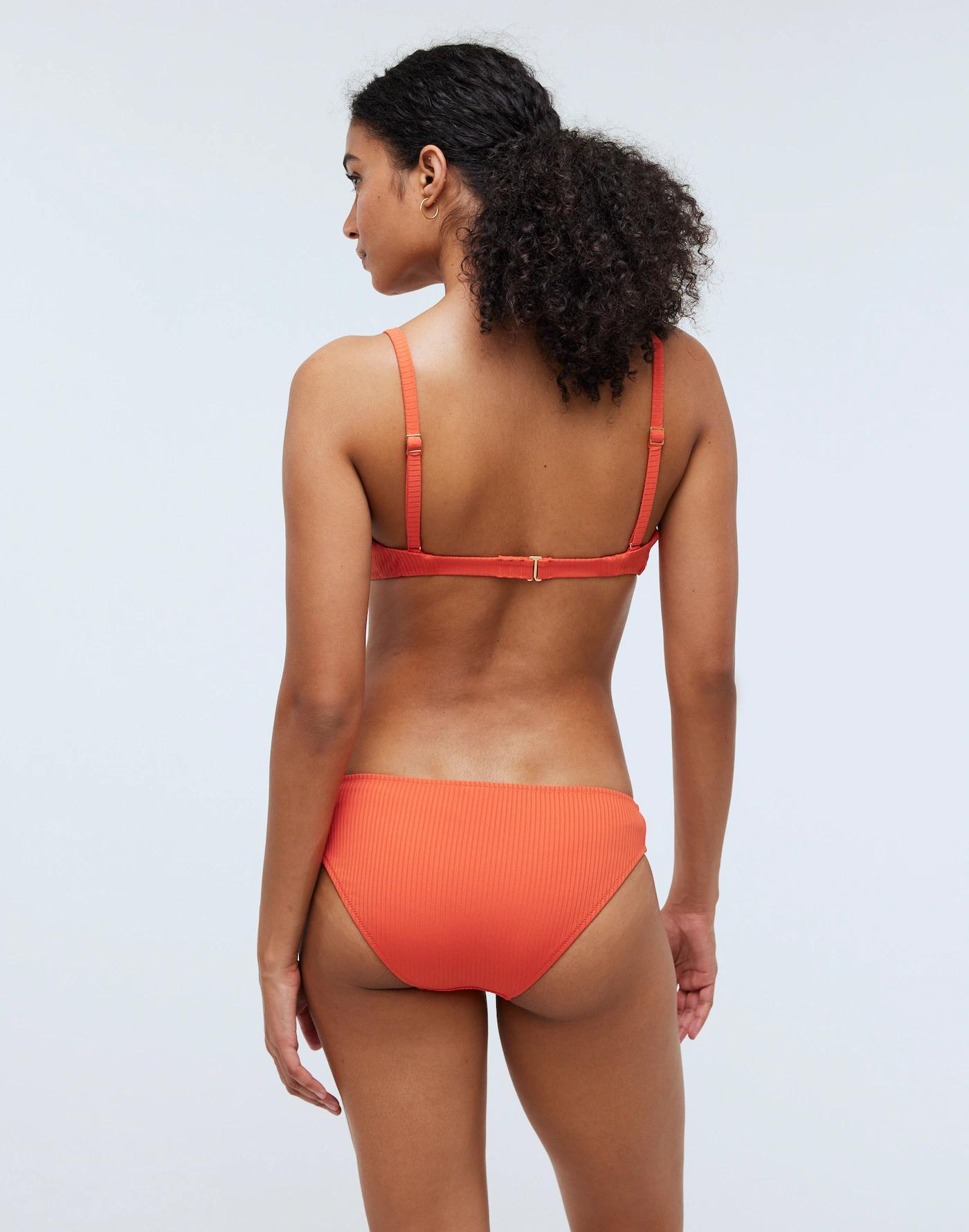 Ribbed Mid-Rise Bikini Bottom Product Image