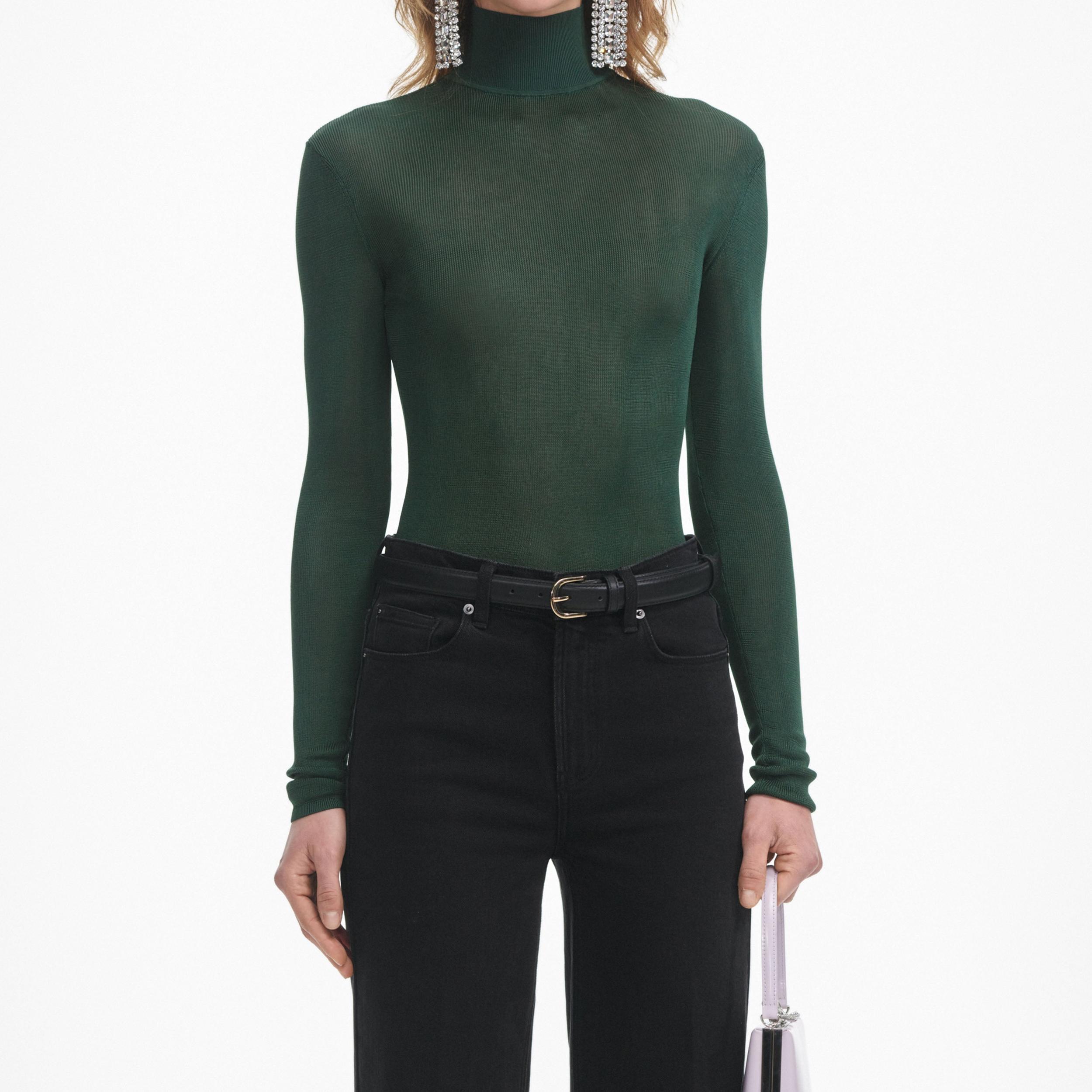 Green Viscose Knit Top Product Image