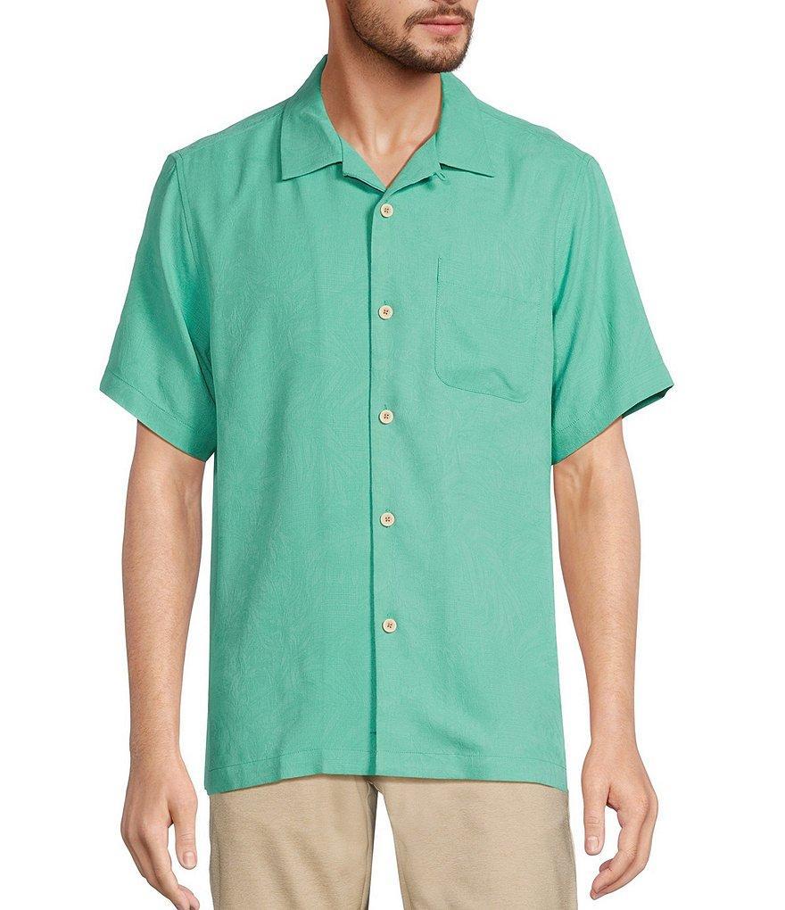 Tommy Bahama Solid Tropic Isle Short Sleeve Camp Collar Woven Shirt Product Image