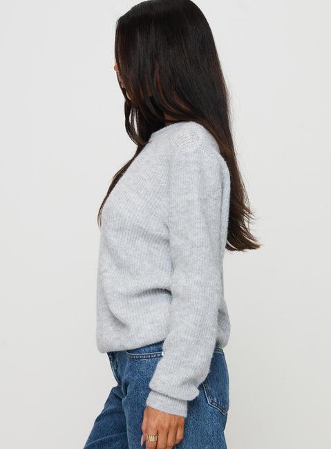 Abrams Rib Knit Crew Sweater Grey Marle Product Image