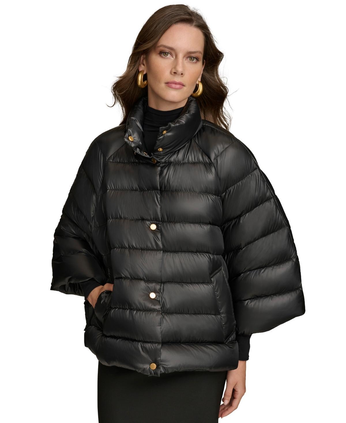 Donna Karan New York Womens Stand-Collar Down Puffer Cape Product Image