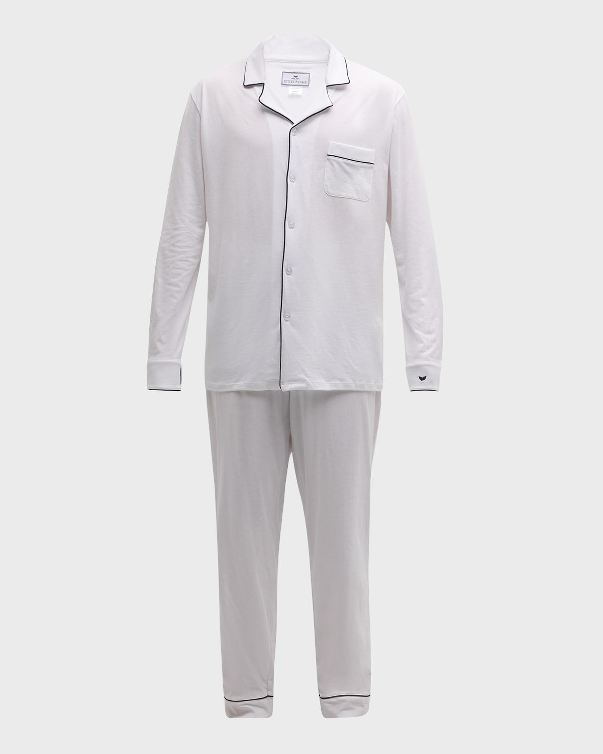 Mens Pima Cotton Stripe Long Pajama Set Product Image