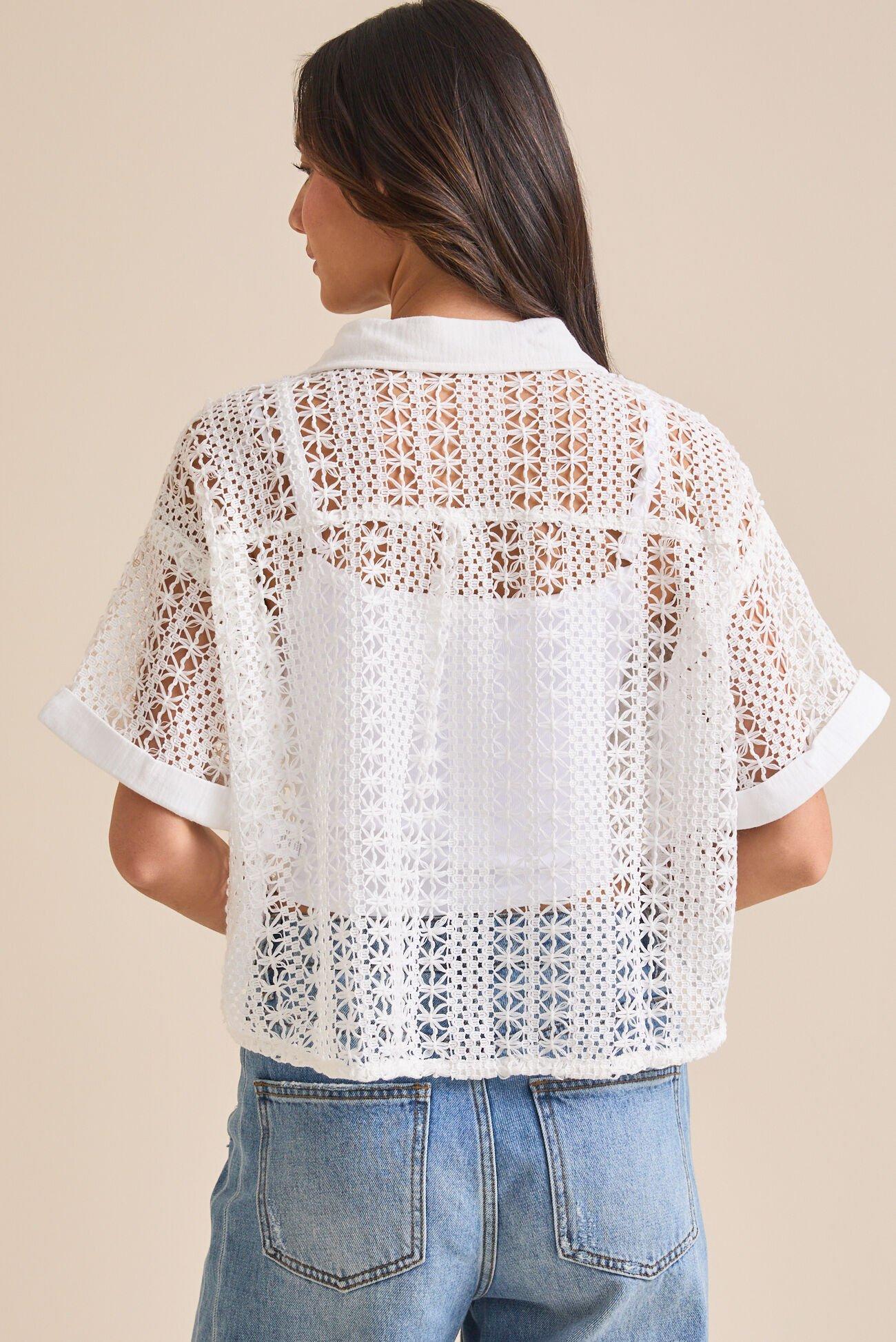 Junie Crochet Button Up Top Product Image
