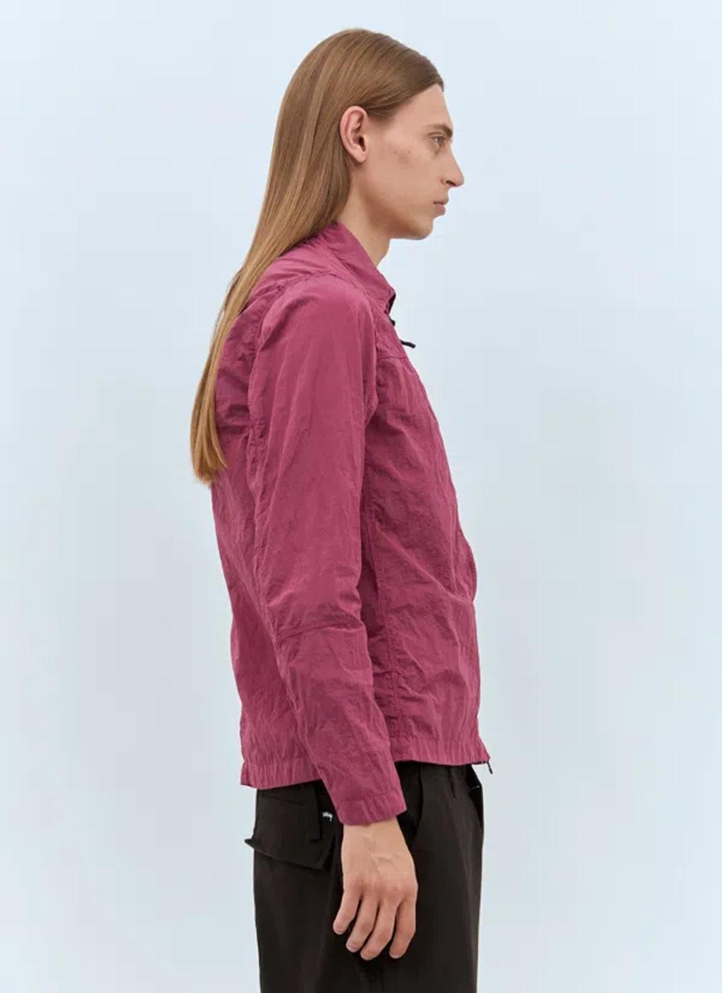 STONE ISLAND Zip-up Overshirt In Pink Product Image