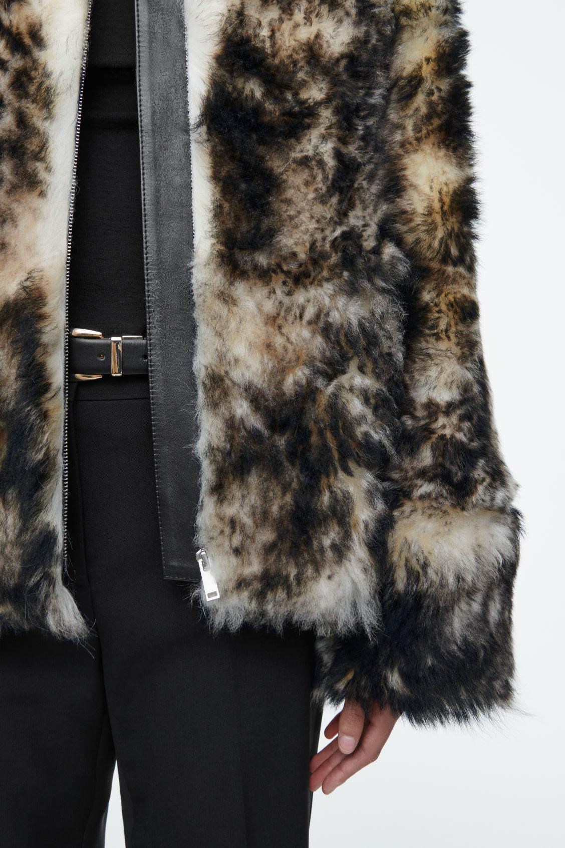 LEOPARD-EFFECT SHEARLING JACKET Product Image
