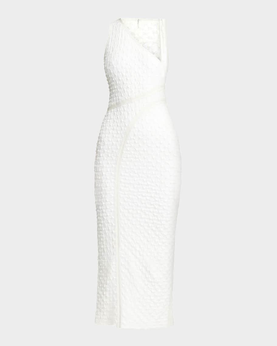 Alex Asymmetric Textured Midi Dress Product Image