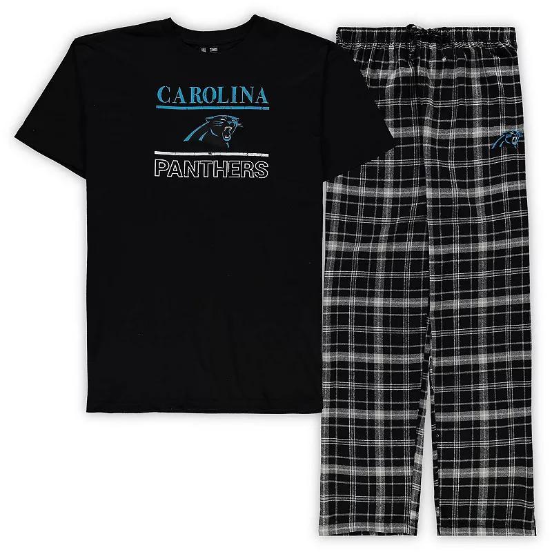 Mens Concepts Sport Carolina Panthers Big & Tall Lodge T-Shirt and Pants Sleep Set Product Image