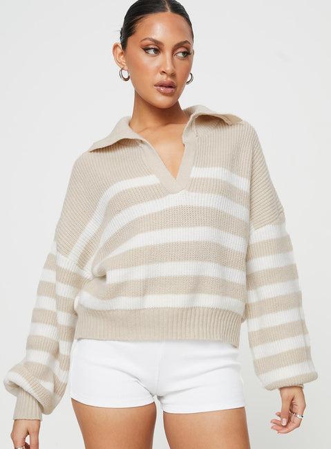 Williamson Stripe Sweater Beige Product Image