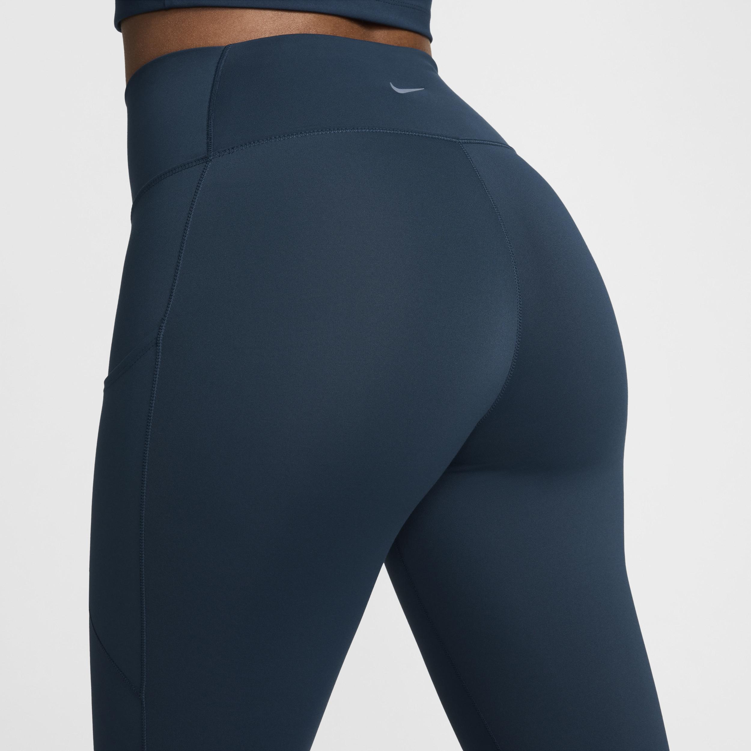 Women's Nike One Pocketed High-Waisted 7/8 Ankle Leggings, Size: Large, Armory Blue Product Image