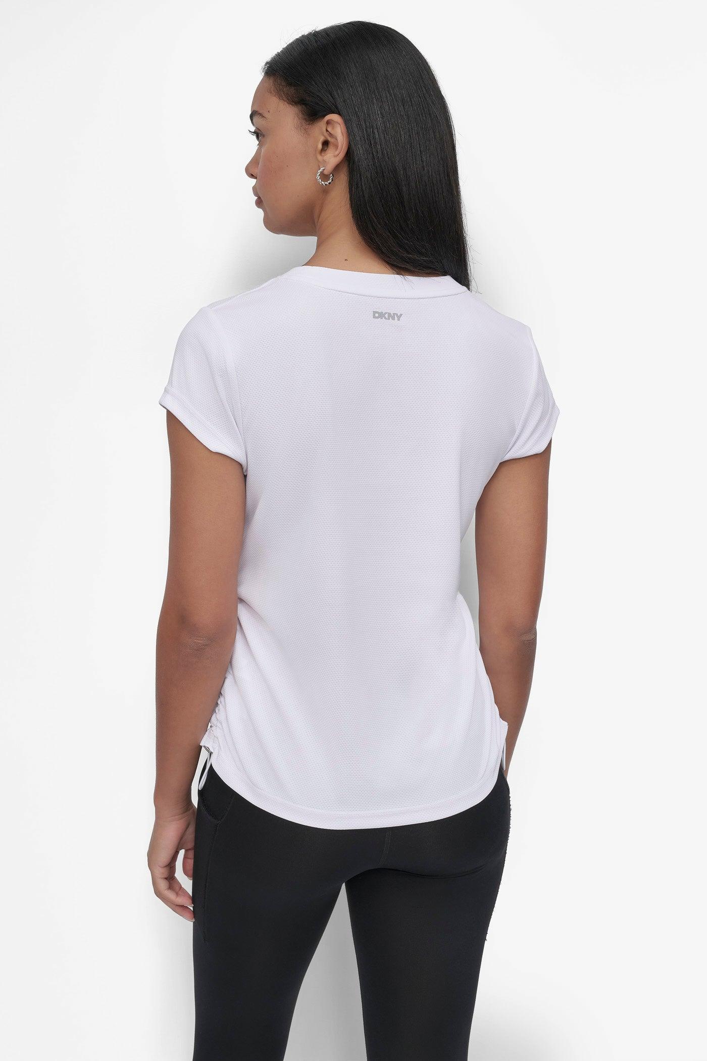 RUCHED TECH-MESH PERFORMANCE TEE Product Image