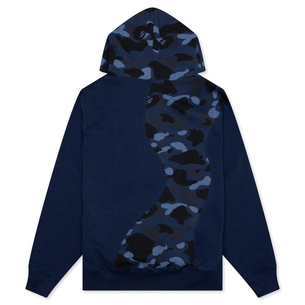 Color Camo College Cutting Relaxed Fit Hoodie - Navy Male Product Image