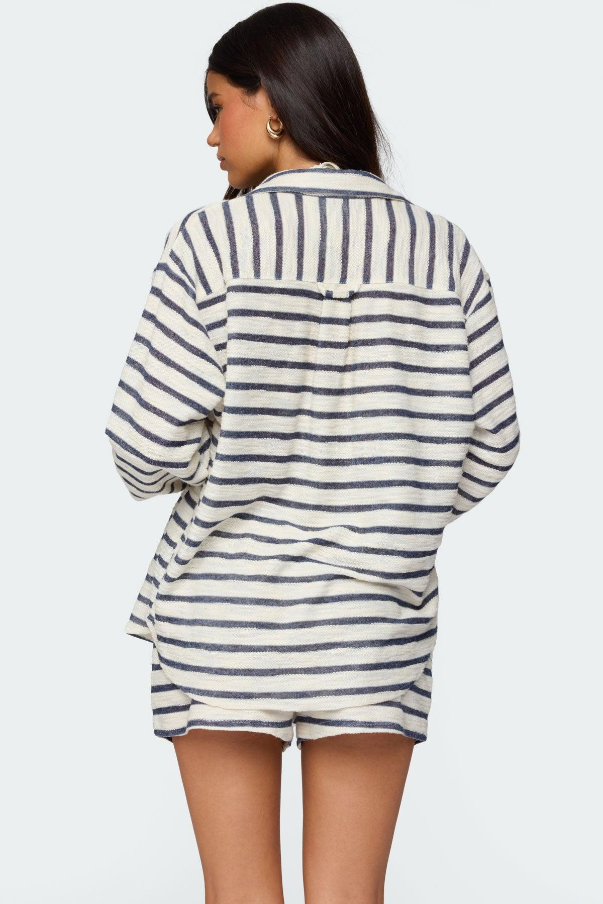 Collins Oversized Striped Button Up Shirt Product Image