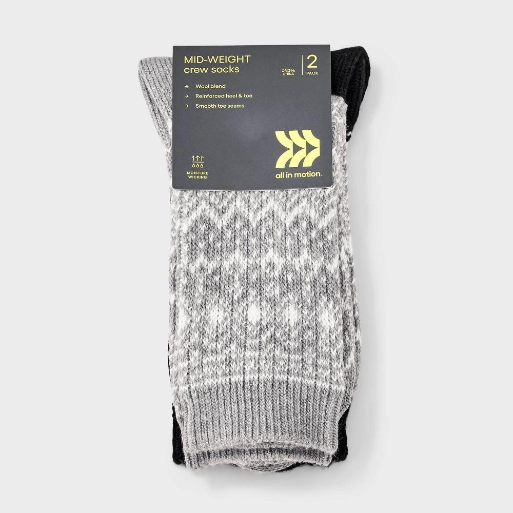 Womens Midweight Snowfall Fair Isle 2pk Boot Socks - All In Motion 4-10 Product Image