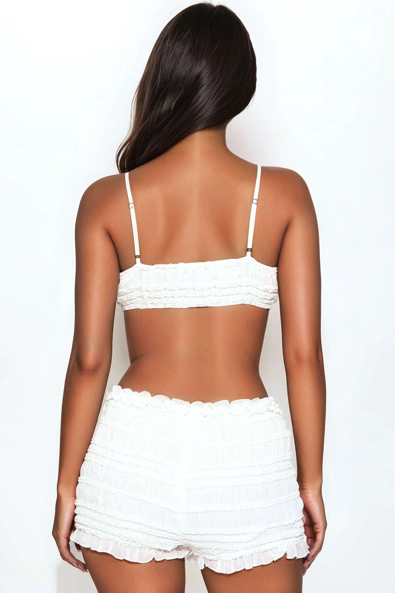 Aurora Chiffon Short Set - White Product Image