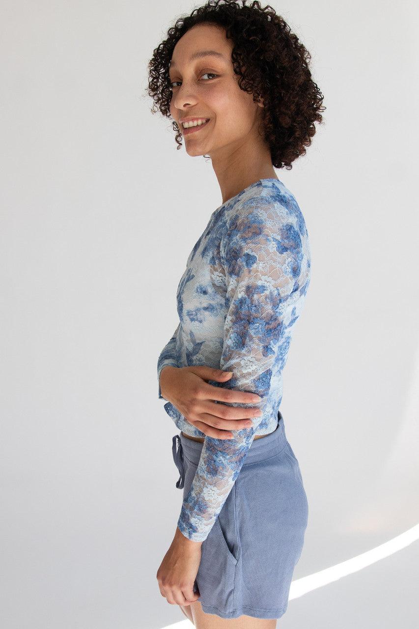 Floral Printed Lace Top Product Image