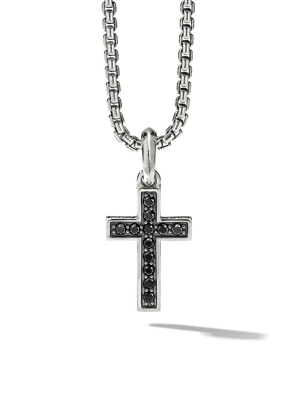 Mens Streamline Cross Pendant with Pav, 23mm Product Image