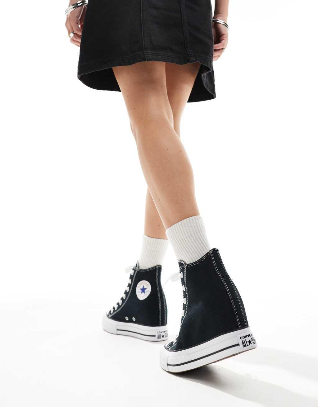 Converse Chuck Taylor All Star Classic Wedge Platform sneaker in black Product Image