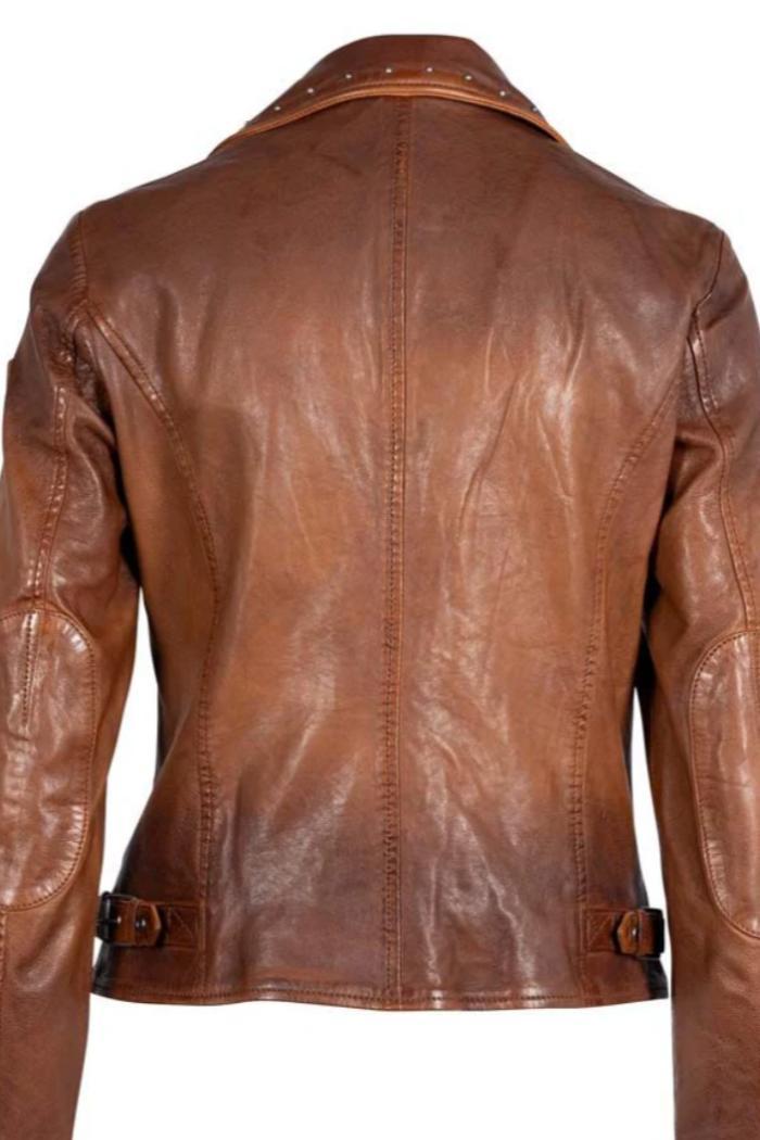 Ombre Studded Leather Jacket Product Image