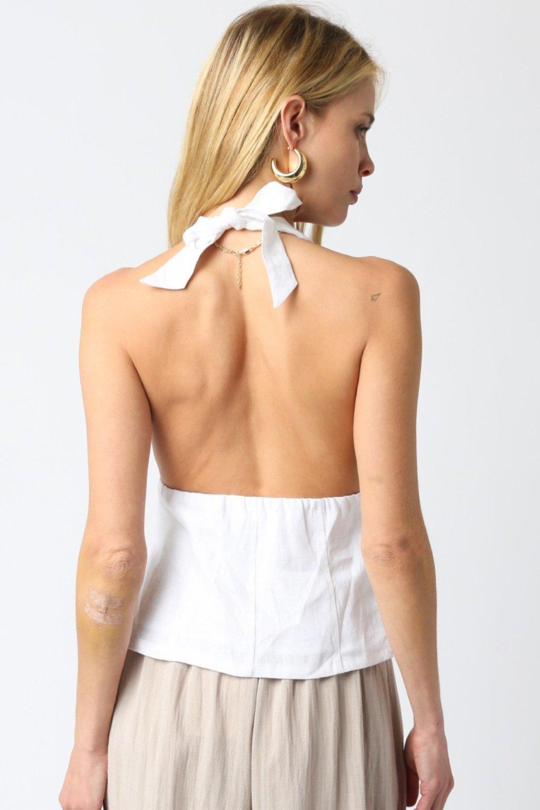 Linen Halter Top Product Image