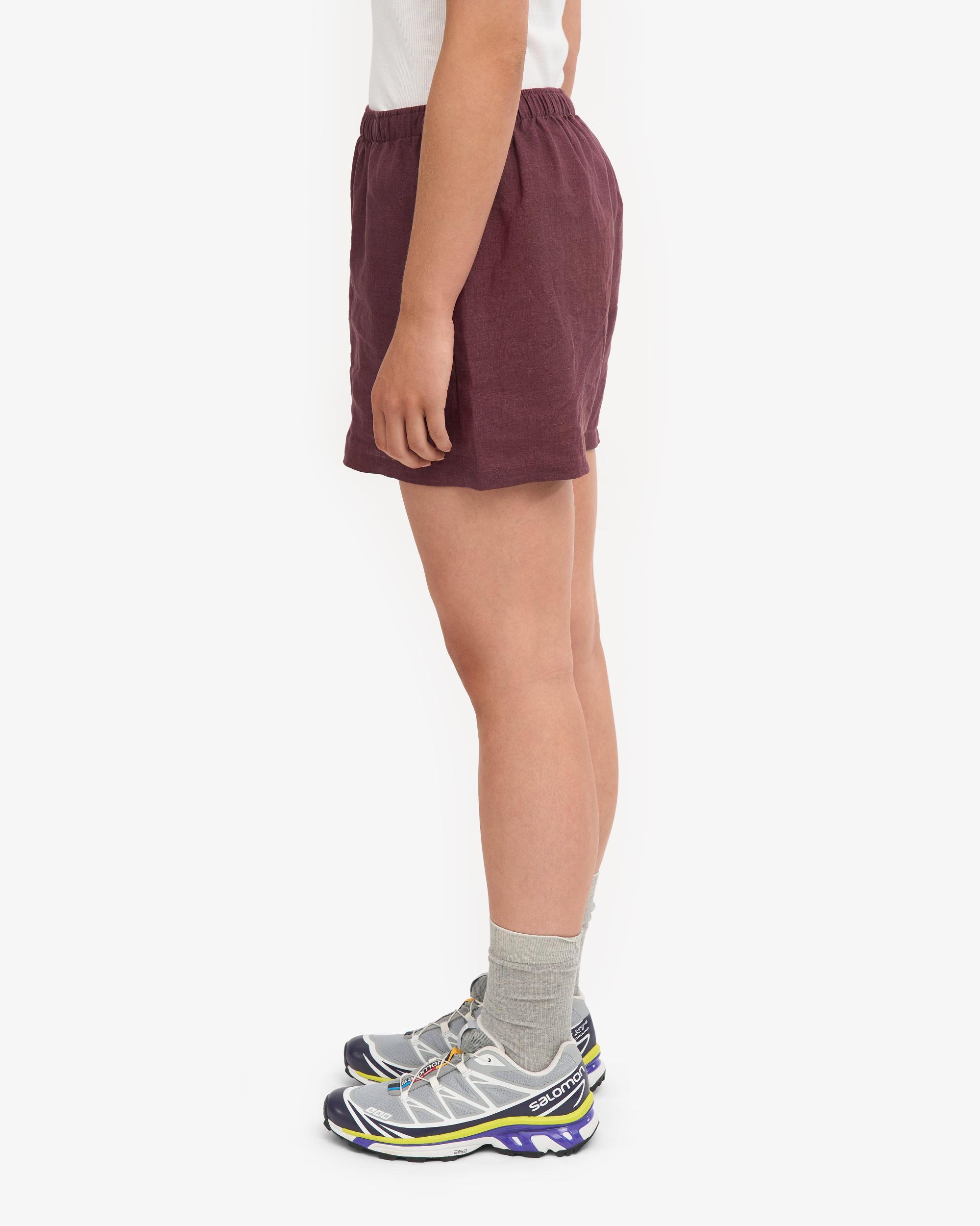 Linen Shorts - Oxblood Red Product Image