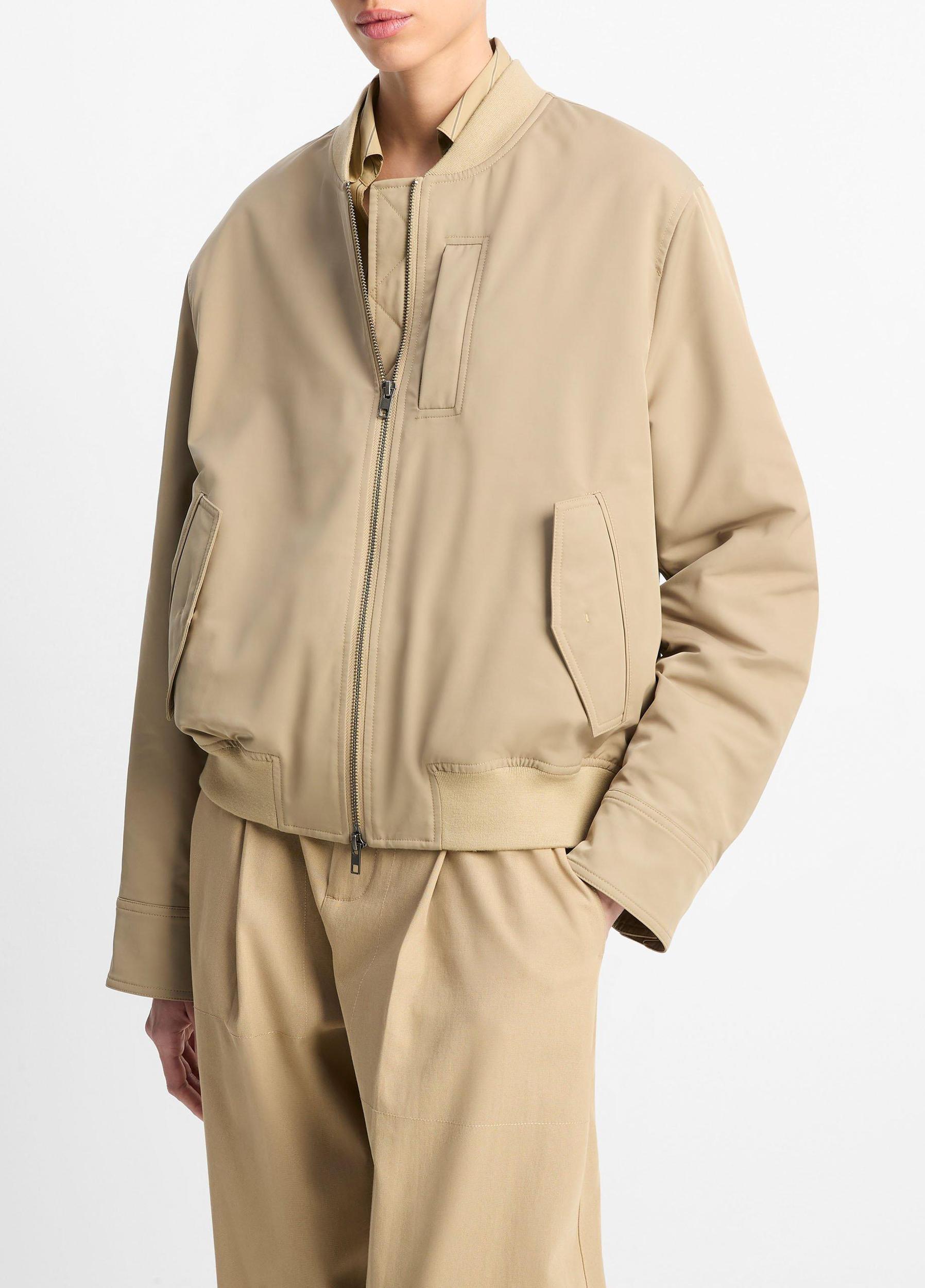 Relaxed Tech-Fabric Bomber Jacket Product Image