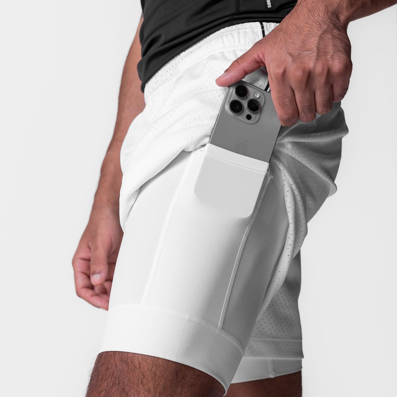 0991. Ion-Mesh 5" Liner Short - White Male Product Image