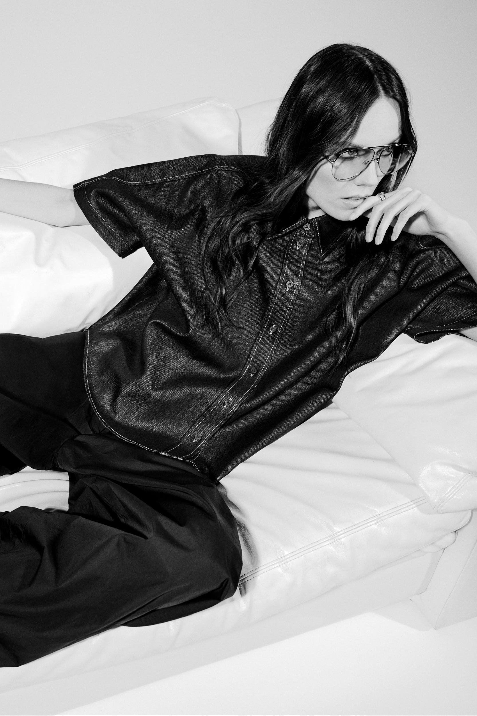 PLEATED COTTON WIDE-LEG PANTS Product Image