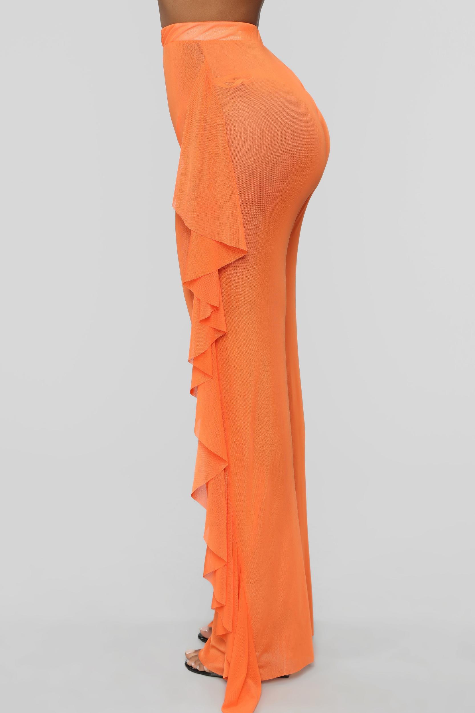 Sunshine See Through Cover Up Pant - Orange Product Image
